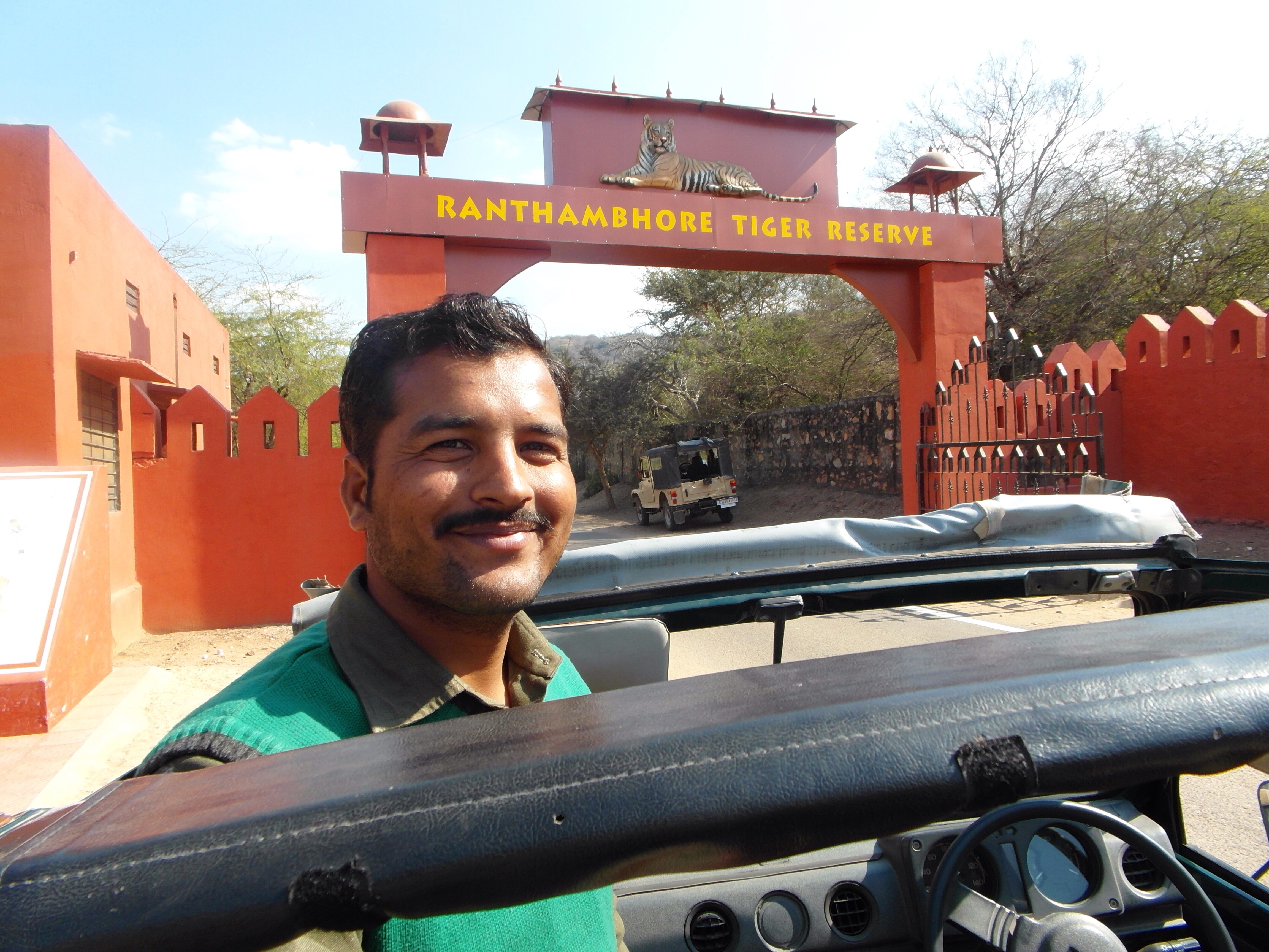 Our guide Battielal at the entrance to Ranthambore Tiger Reserve