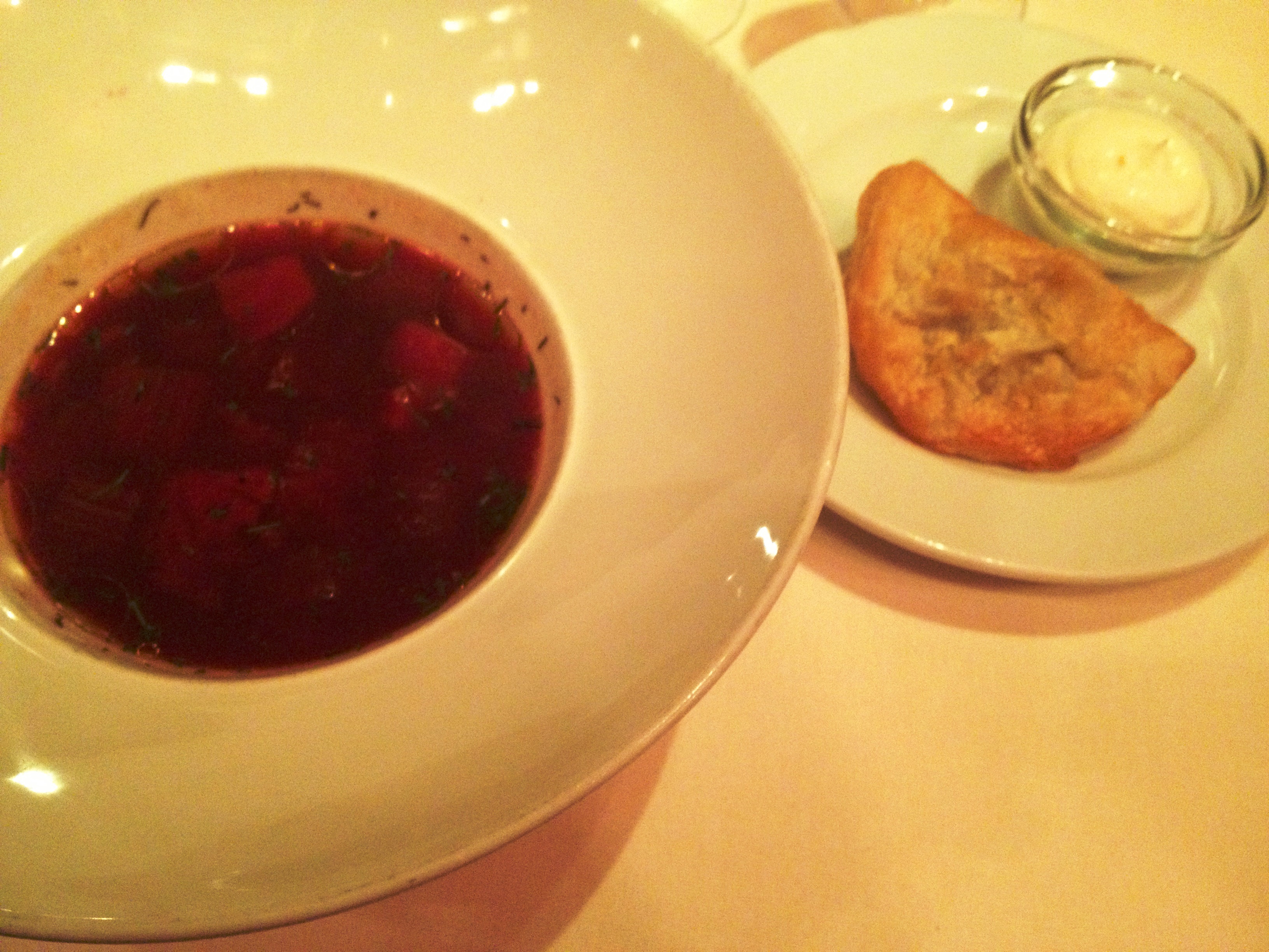 Red Borscht with Pierogi