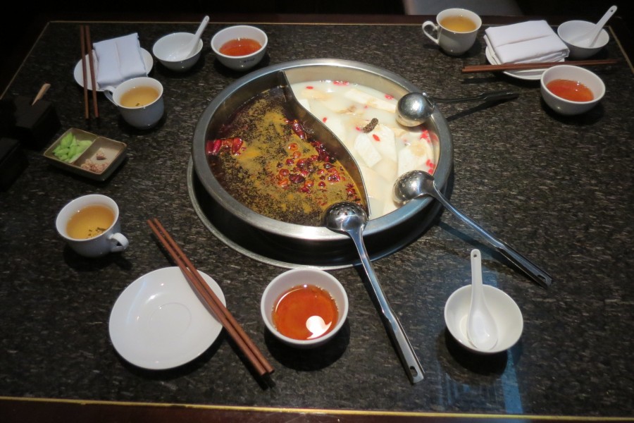 Chengdu China : hot pot at Huang Cheng Lao Ma restaurant