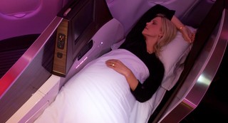 Virgin Atlantic Upper Class Suite long lie-flat bed