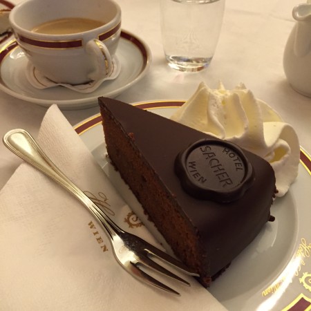 Vienna cafes and coffee houses : Coffee and Sacher Torte at Cafe Sacher