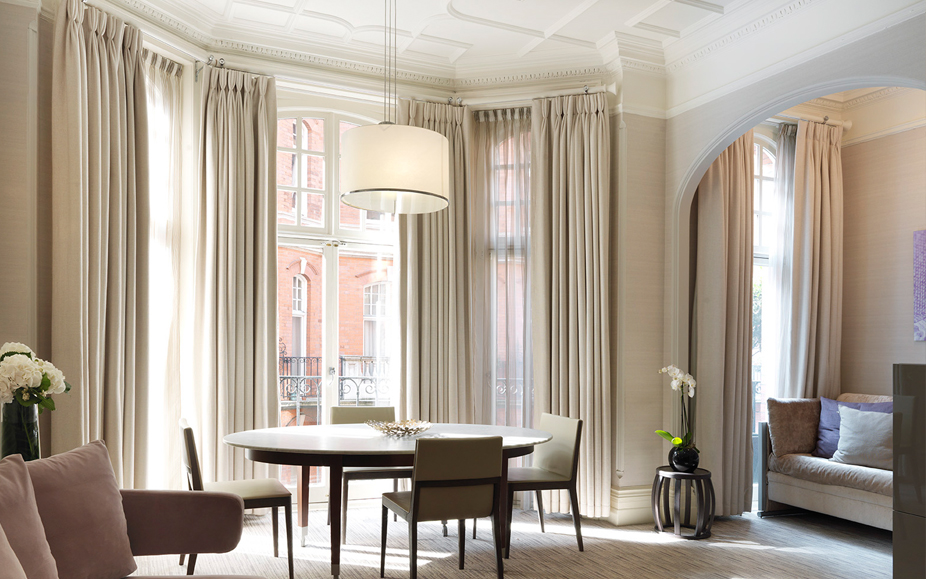 Dining area of an apartment at Athenaeum Hotel and Apartments in London, England