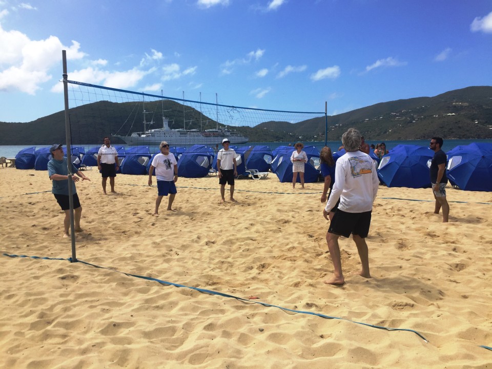 Yacht Cruising the Caribbean in style with Windstar Cruises : Volleyball game at Private Island Beach Experience