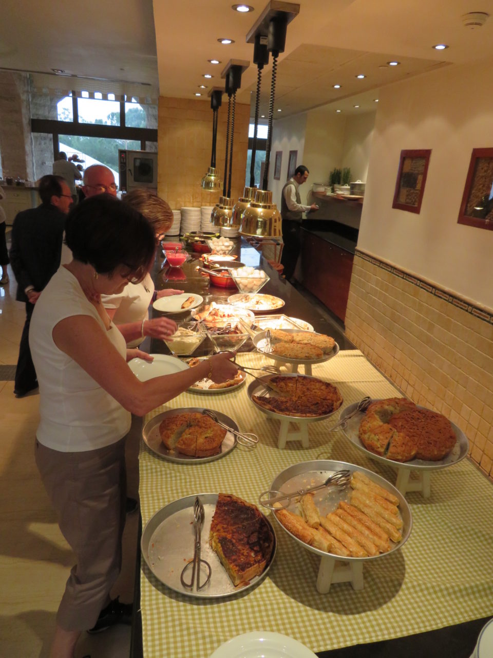 Israeli Breakfast : Lynn selecting her dessert !