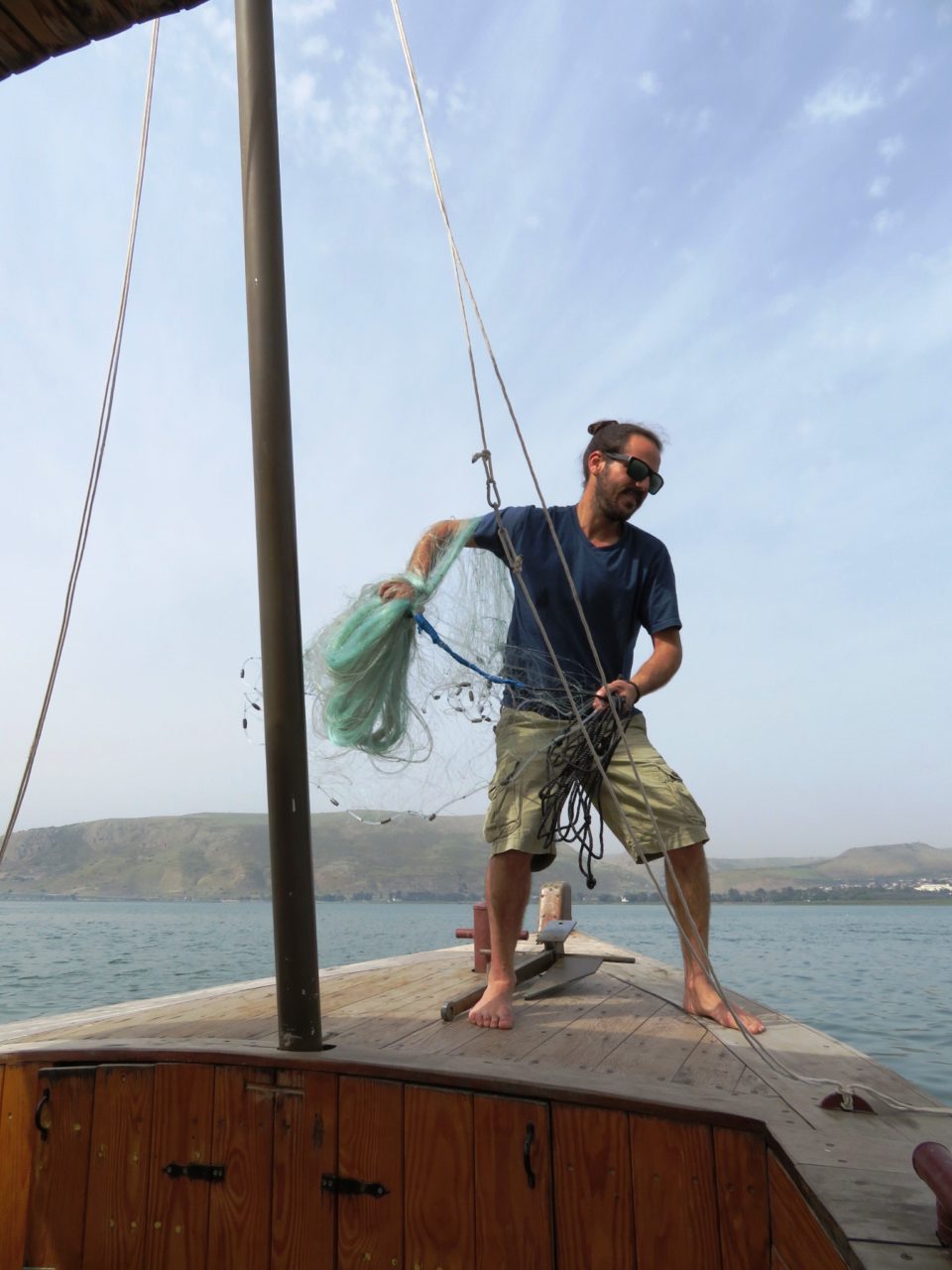 Favorite Israel Vacation Experiences : Throwing a fishing net into the Sea of Galilee
