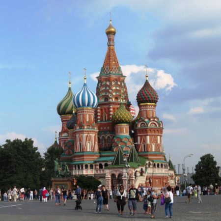 St. Basil Cathedral on Red Square in Moscow, Russia