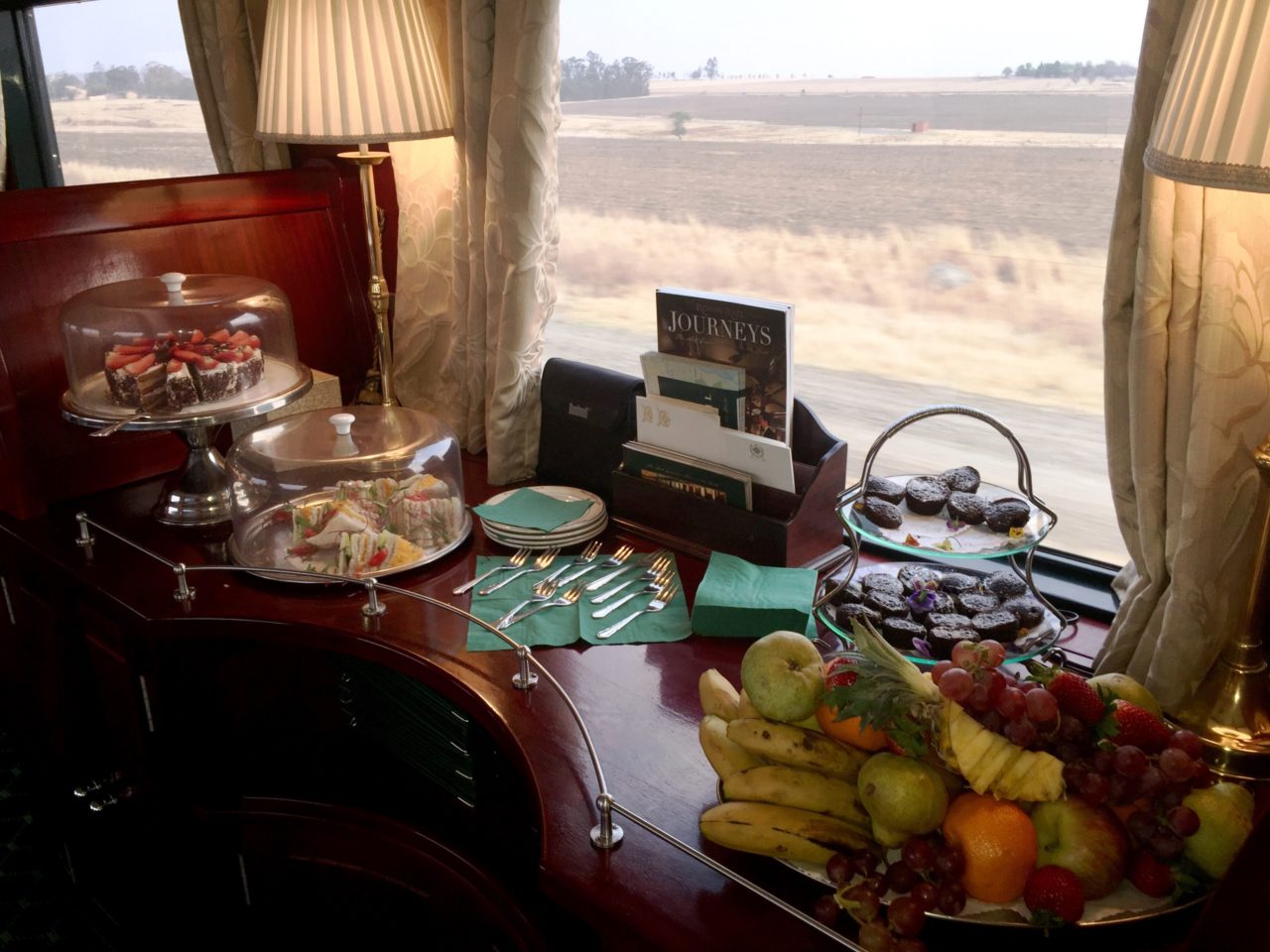 Tea Time in the lounge car aboard <strong>Rovos <em>Rail</em></strong>
