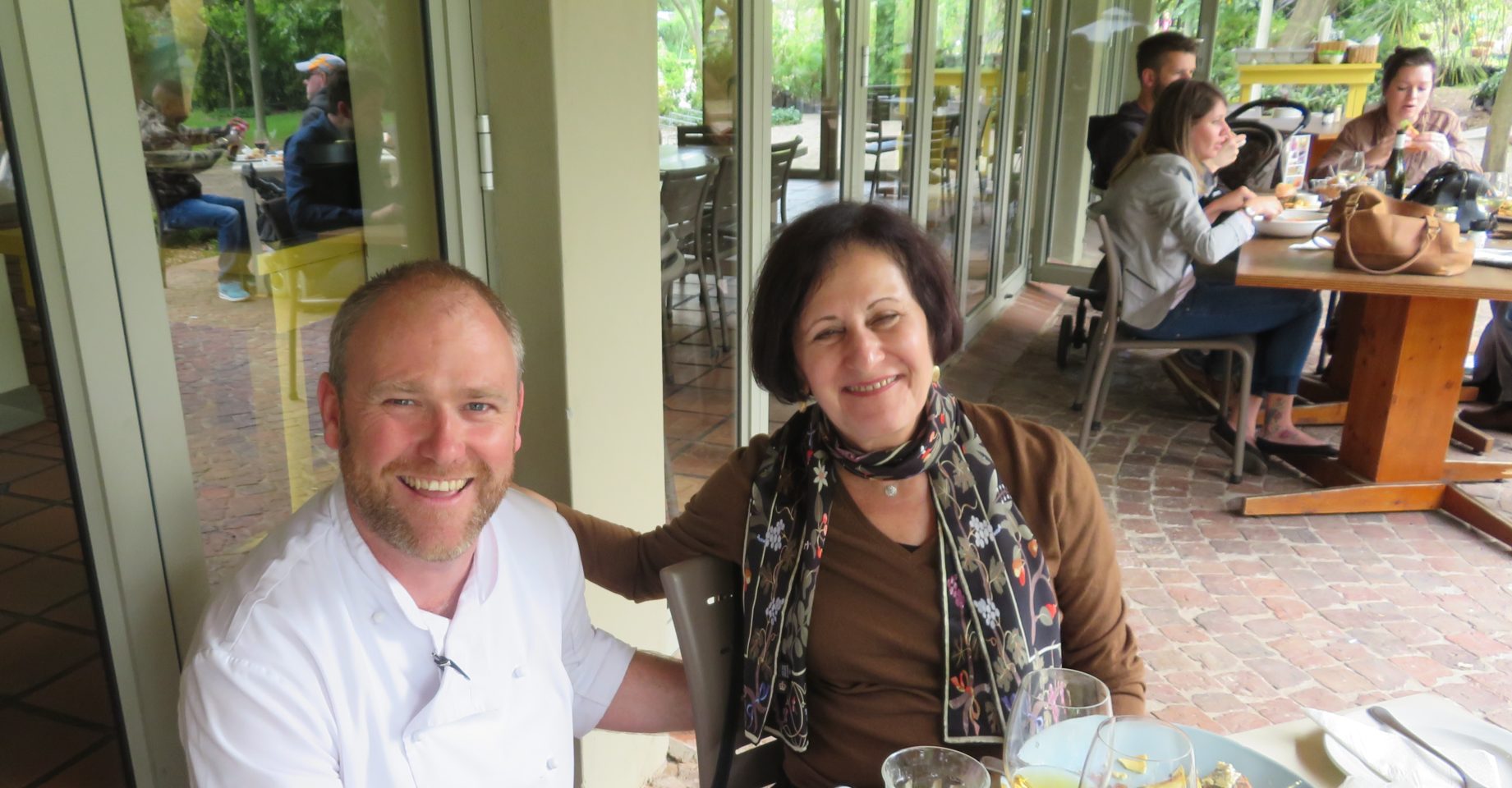 Lynn and talented Head Chef Garth Bedford at Joostenberg Bistro in Stellenbosch, South Africa