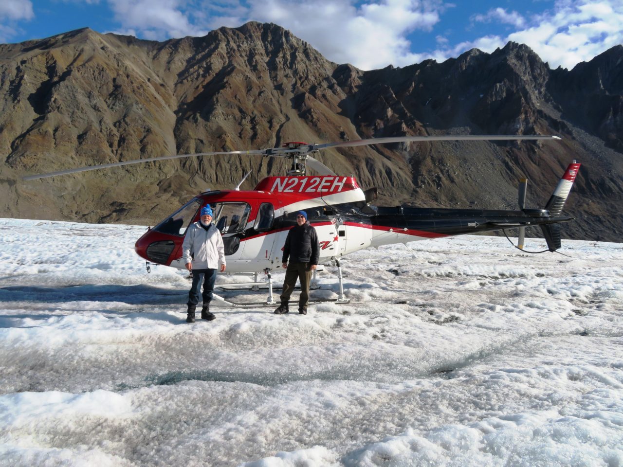 Helicopter landing on a glacier during our Alaska Cruise with Princess Cruises