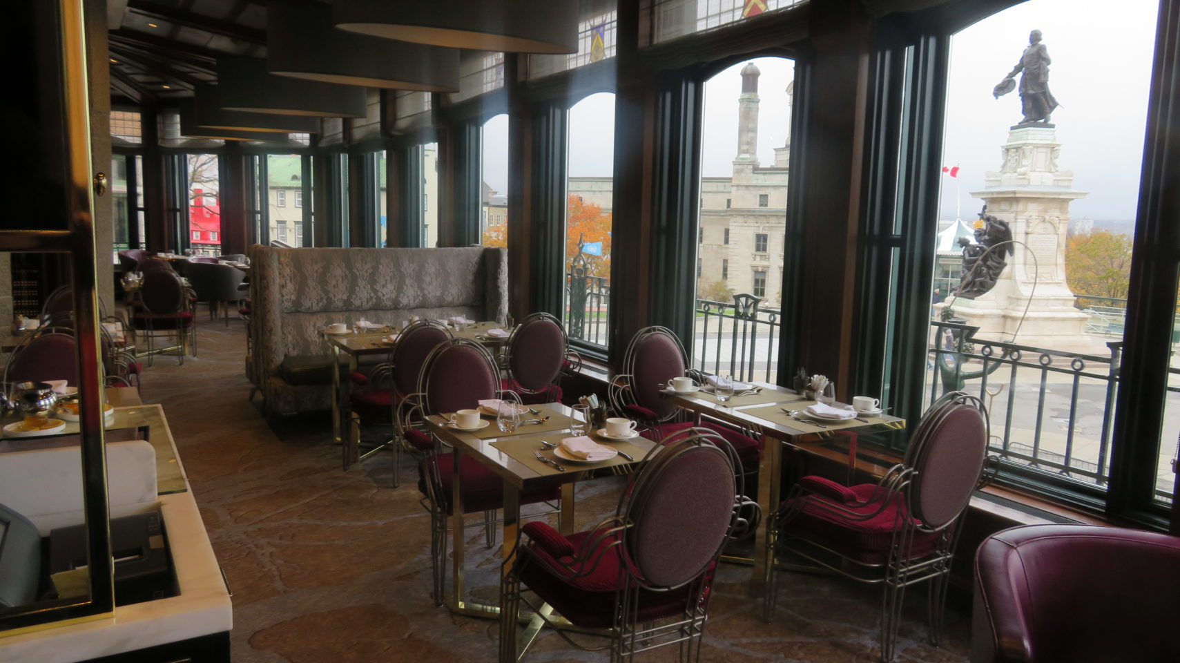 Alcove with a View at the Champlain Restaurant of the Fairmont Le Chateau Frontenac