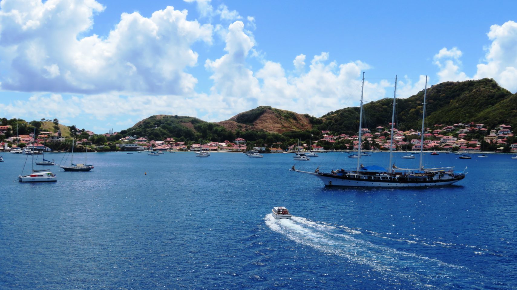 Windstar Cruises ~ a glorious view from our French balcony overlooking the renowned Baie des Saintes in Guadeloupe, French West Indies