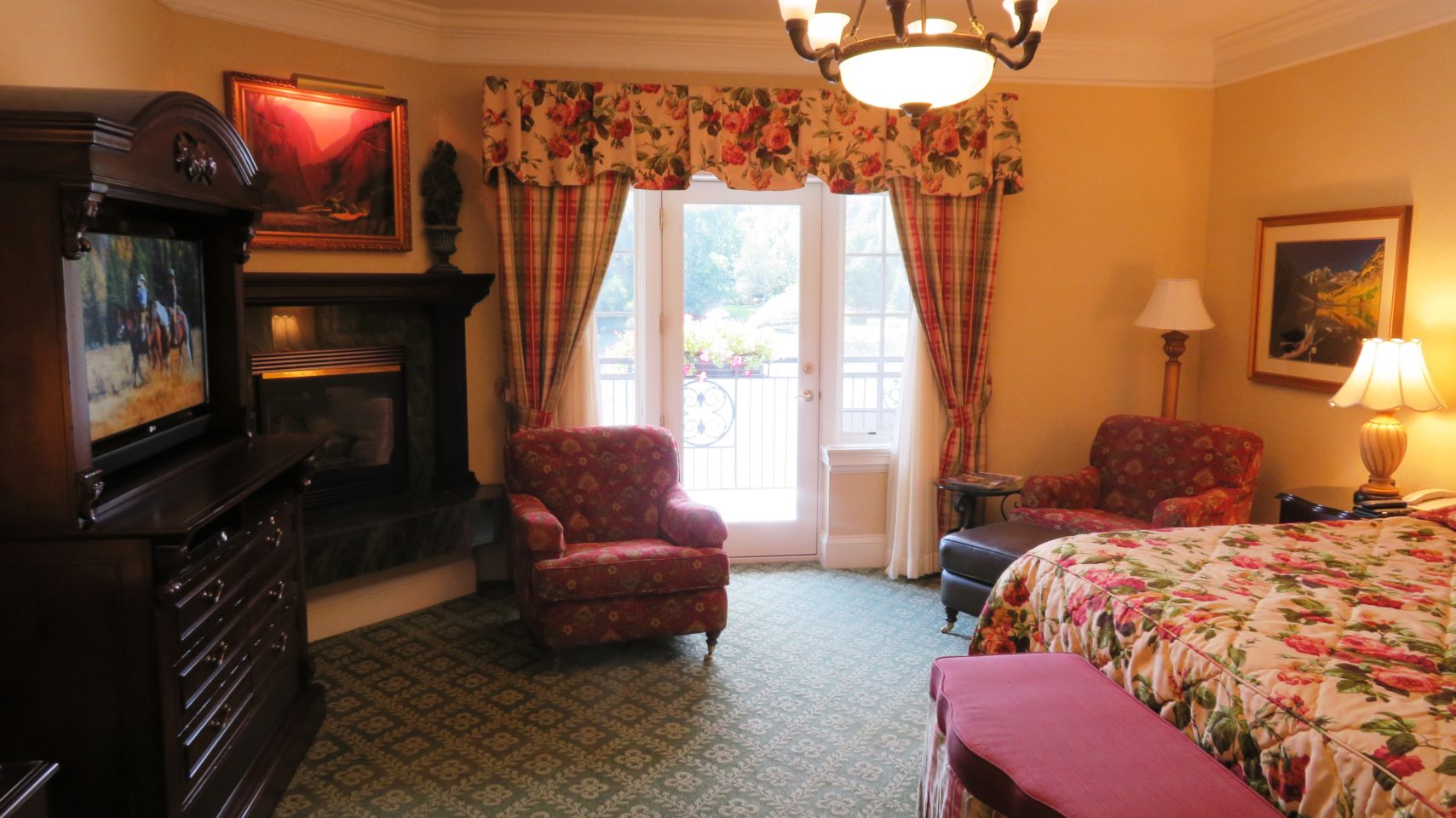 The main room of our Lakeside Suite at The Broadmoor