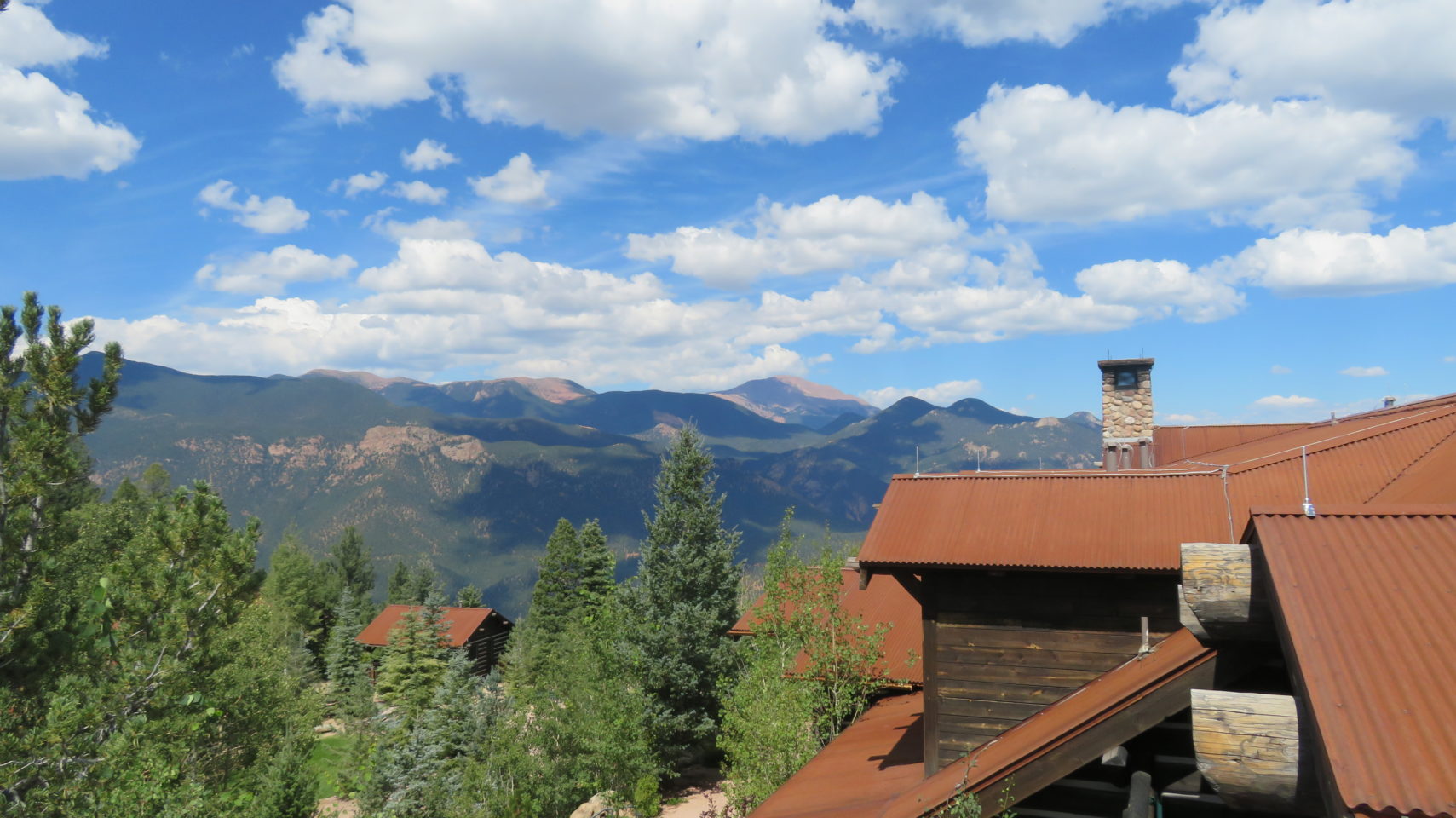 The Pikes Peak summit viewed from Cloud Camp at The Broadmoor