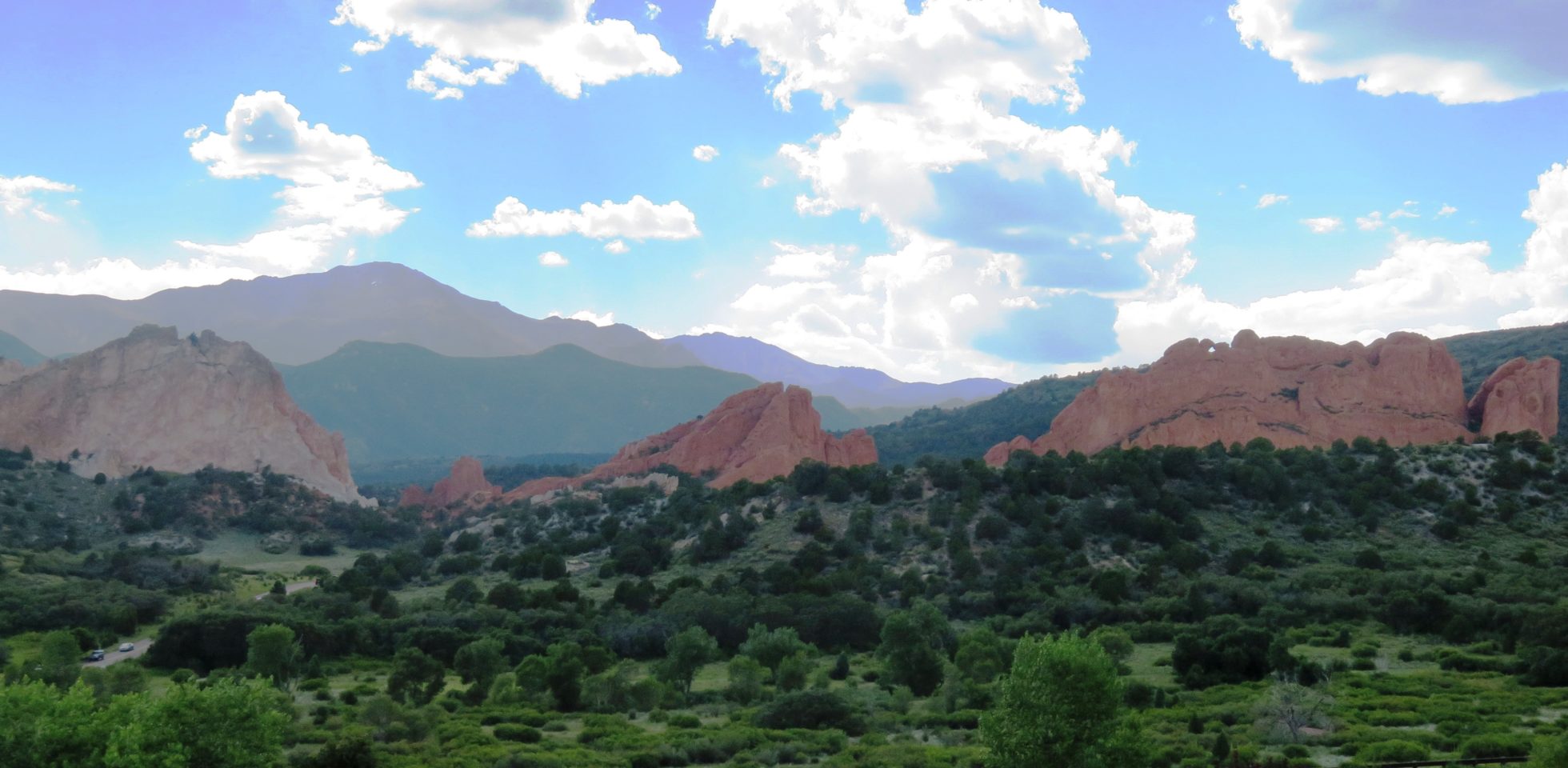 Purple sky, the kissing camels and the Garden of the Gods