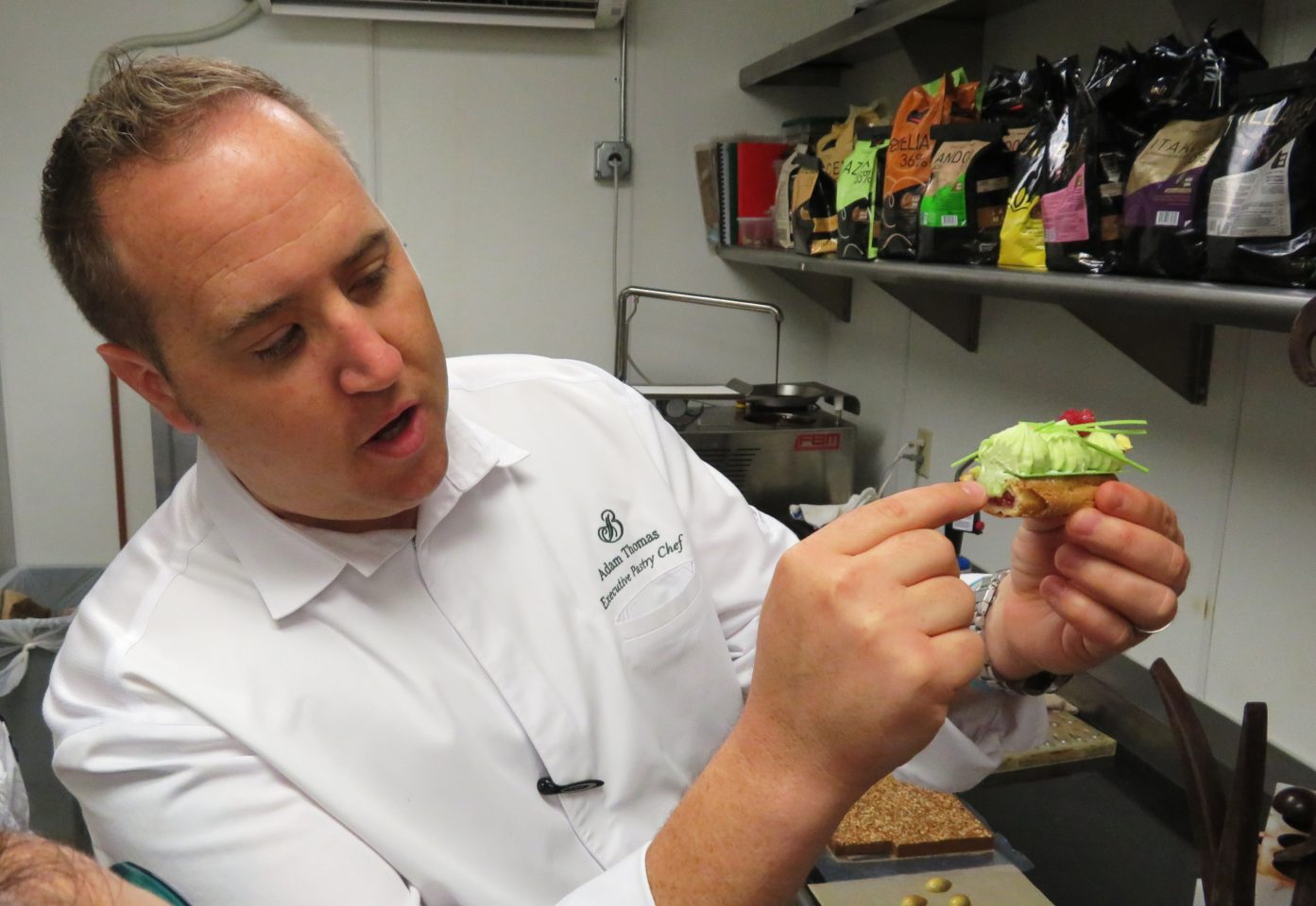 Culinary Excellence at <em><strong>The Broadmoor</strong> </em>~ Pistachio &amp; Raspberry Eclair, another one of Chef Adam's innovative creations that "excite"