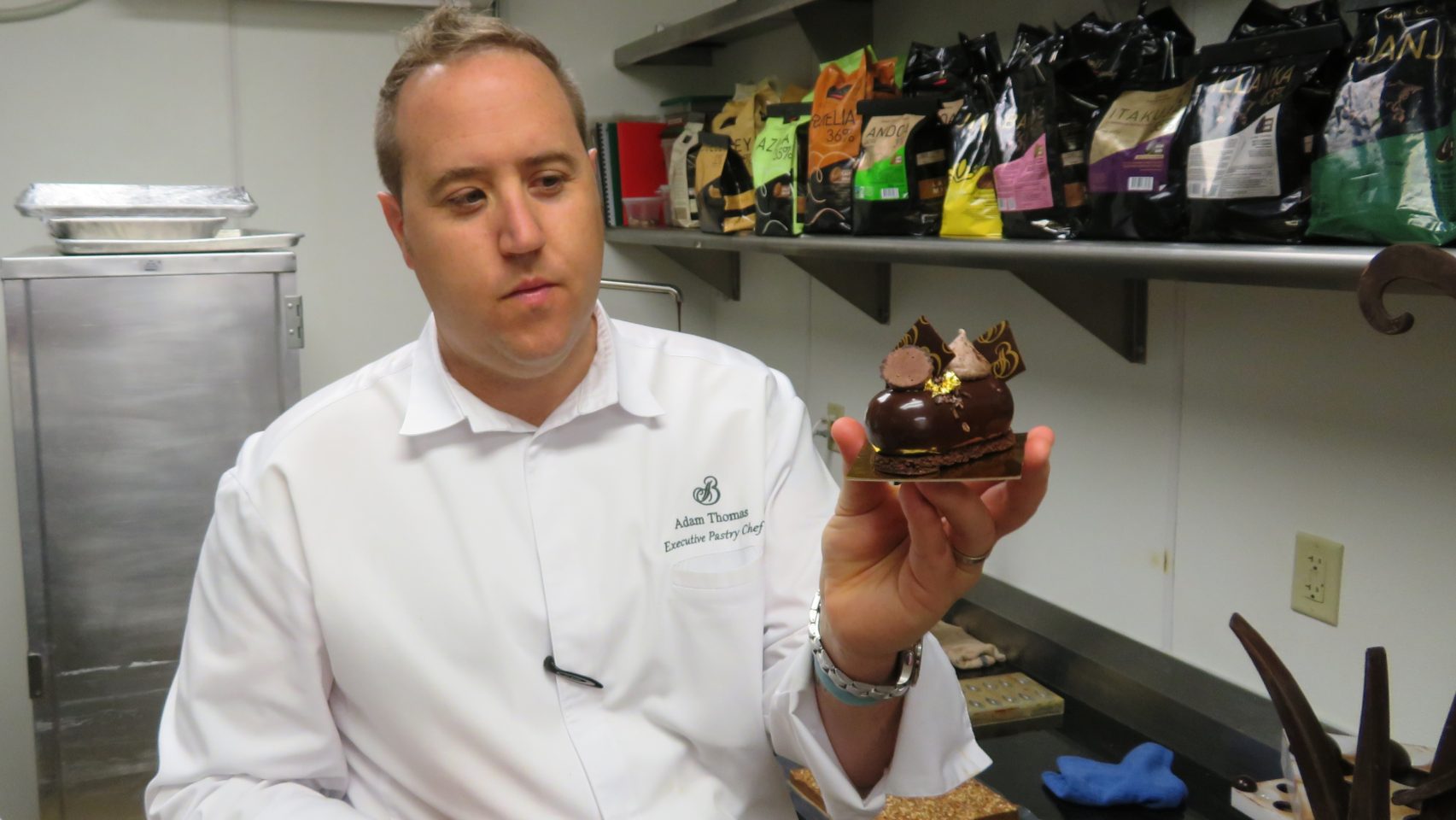 Culinary Excellence at <em><strong>The Broadmoor</strong> </em>~ Executive Pastry Chef Adam Thomas with one of his divine chocolate creations