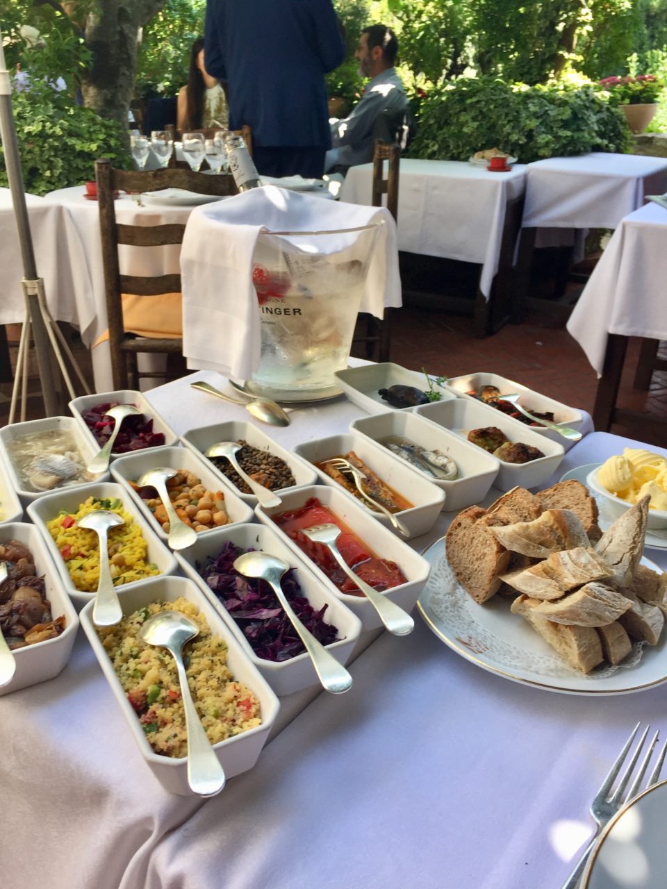 Hors d'oeuvres at La Colombe D'Or in Saint Paul de Vence near Nice ~ When in Nice, we live to eat !