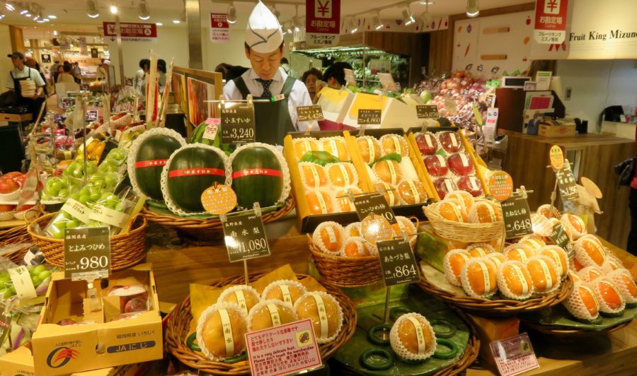 Japan Travel ~ A fruit display in an Osaka department store