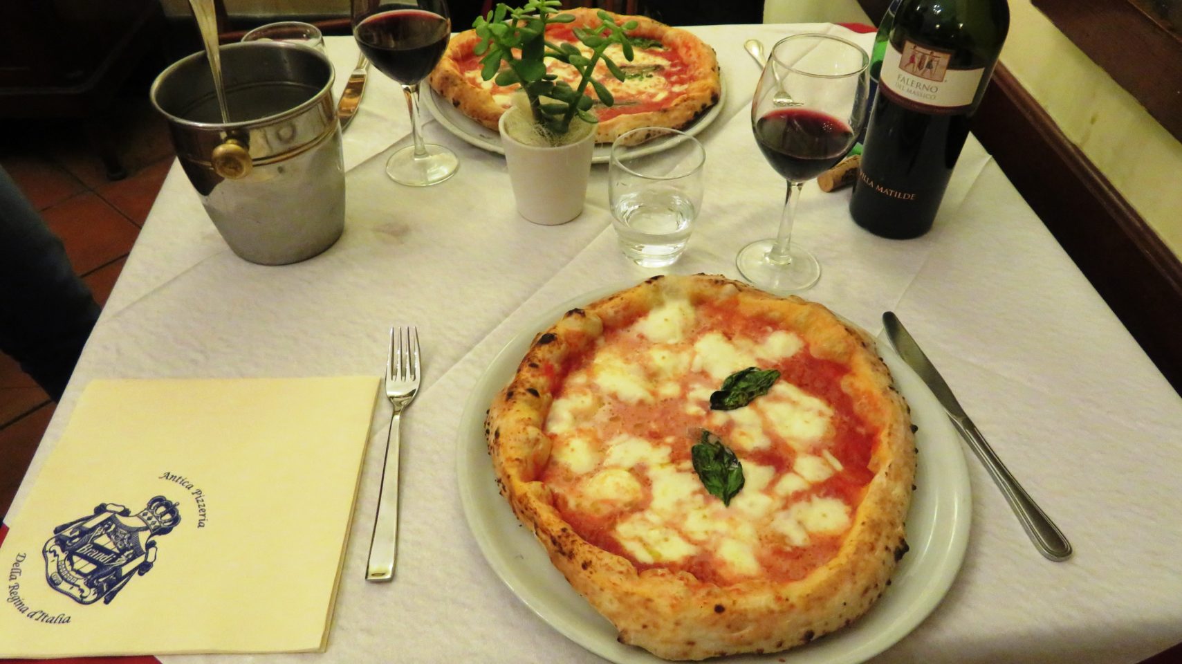 Pizza Margherita at Pizzeria Brandi in Naples Italy